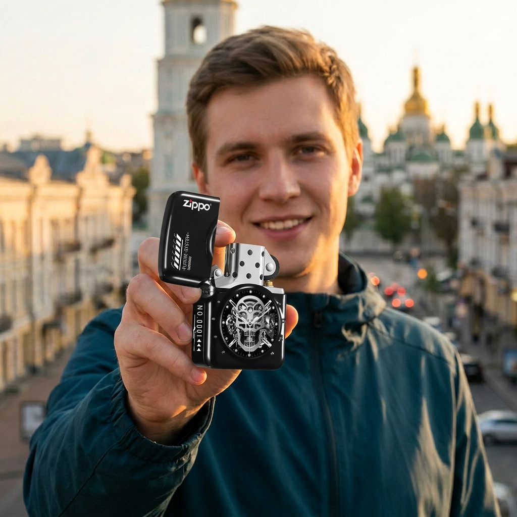 Користувач тримає розумну запальничку Zippo після отримання