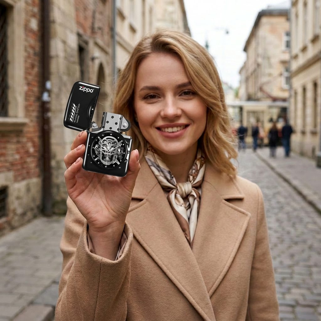 Користувачка тримає безкоштовну розумну запальничку Zippo